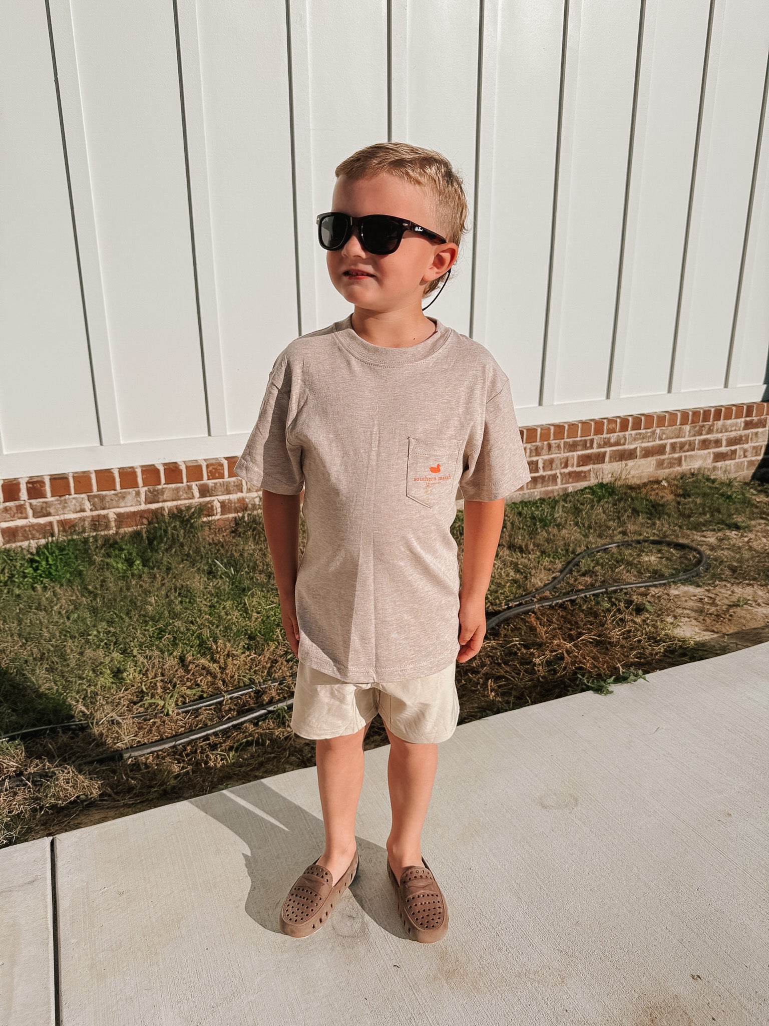 Youth Southern Marsh Loaded up Pup T-Shirt in Taupe