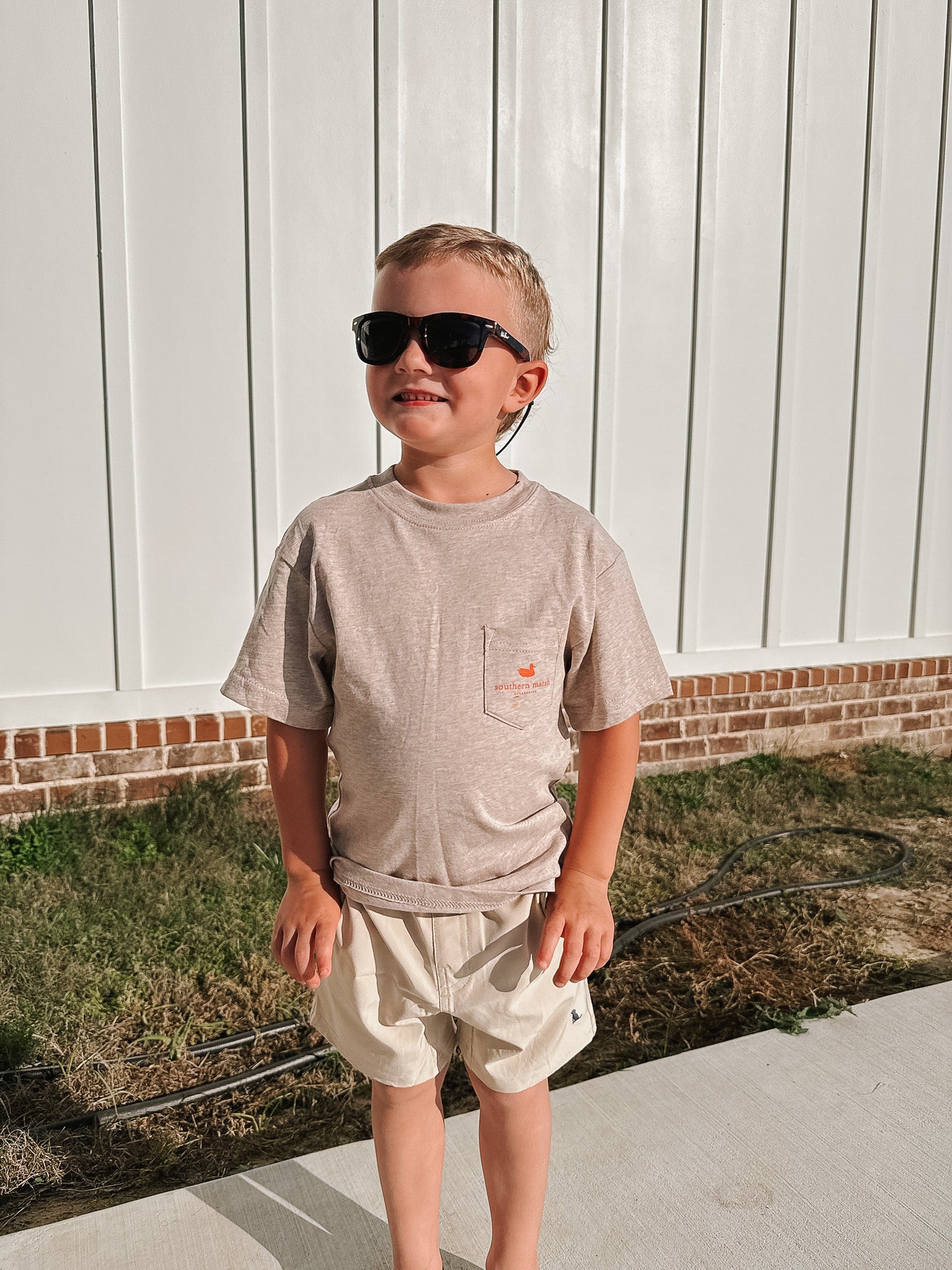 Youth Southern Marsh Loaded up Pup T-Shirt in Taupe