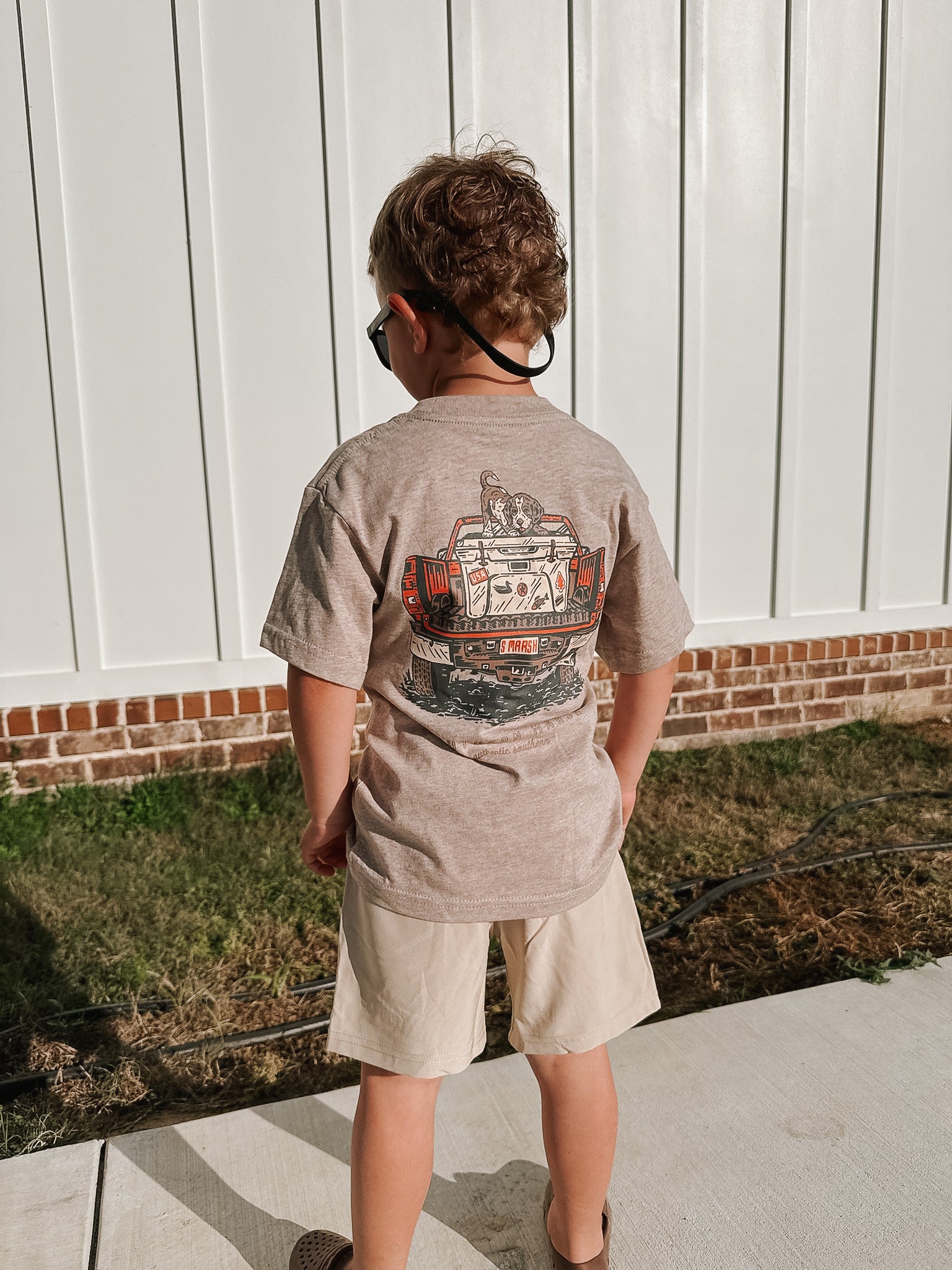 Youth Southern Marsh Loaded up Pup T-Shirt in Taupe