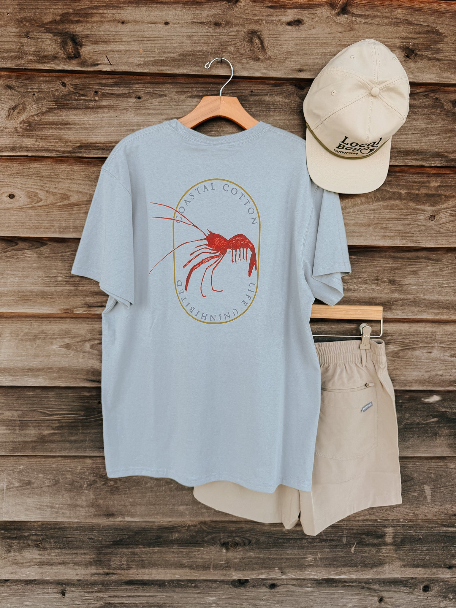 Men's Coastal Cotton Crawfish T-Shirt - Blue Fog