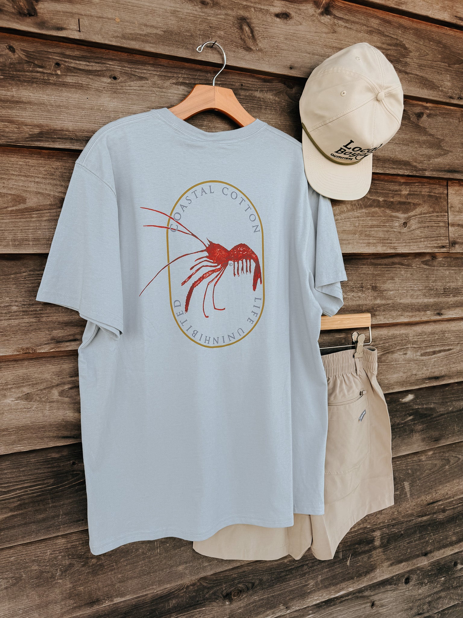 Men's Coastal Cotton Crawfish T-Shirt - Blue Fog