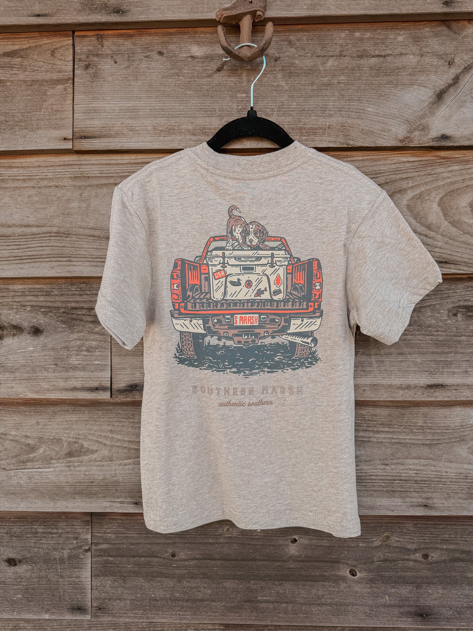 Youth Southern Marsh Loaded up Pup T-Shirt in Taupe
