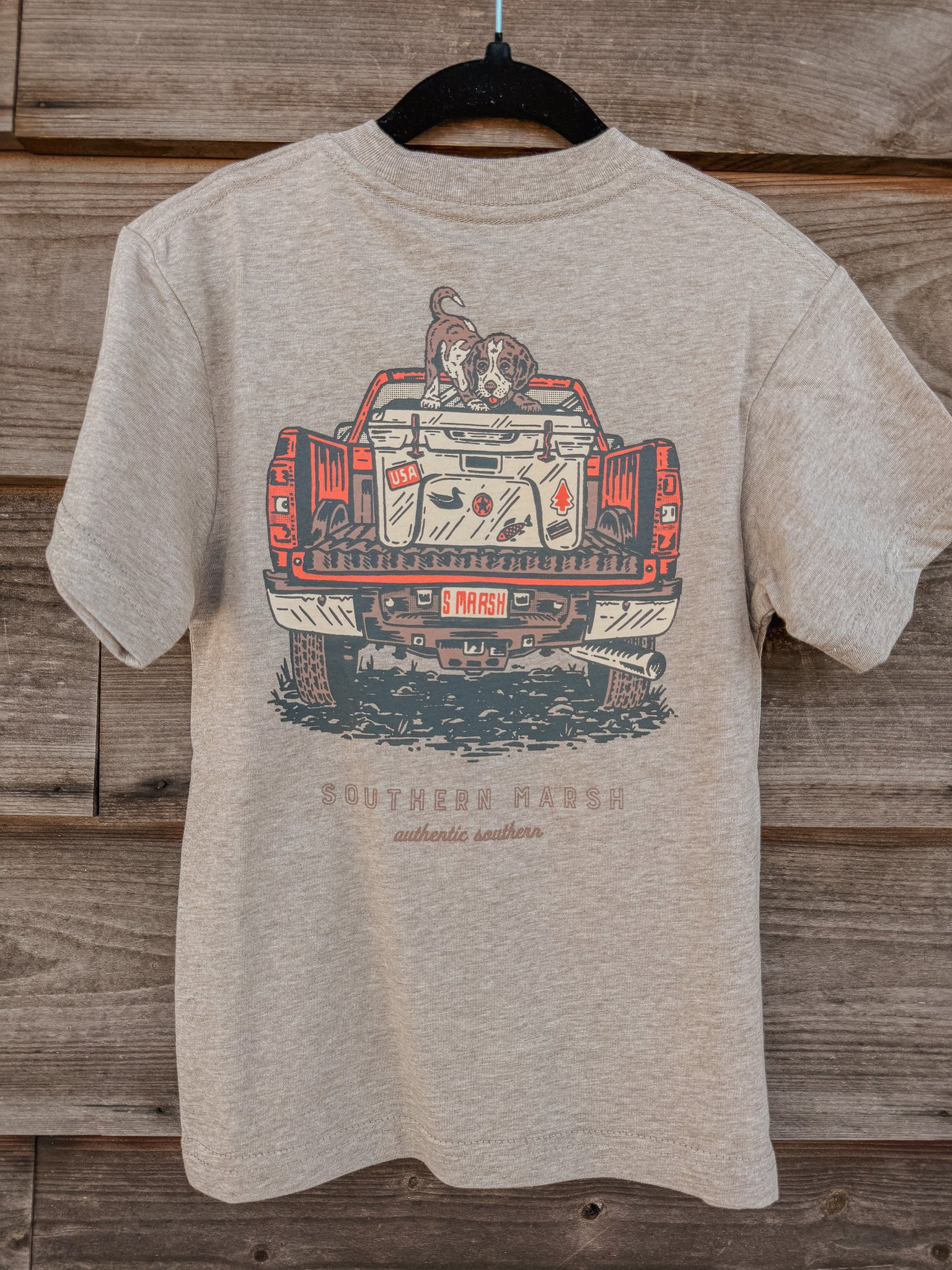 Youth Southern Marsh Loaded up Pup T-Shirt in Taupe