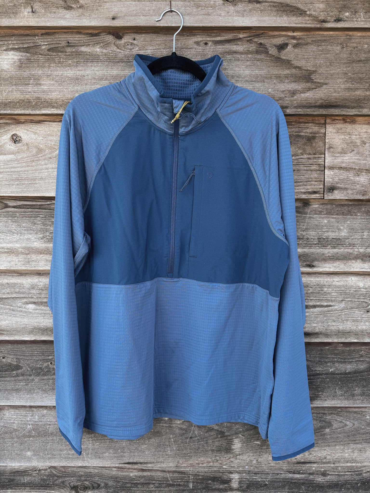 Duck Camp 1/2 Zip Lightweight Grid Tech Fleece Pullover in Bering Sea/Navy