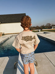 Youth Southern Marsh Camo Bass T-Shirt in Ash Grey