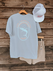 Men's Coastal Cotton Oval Marlin T-Shirt - Blue Fog