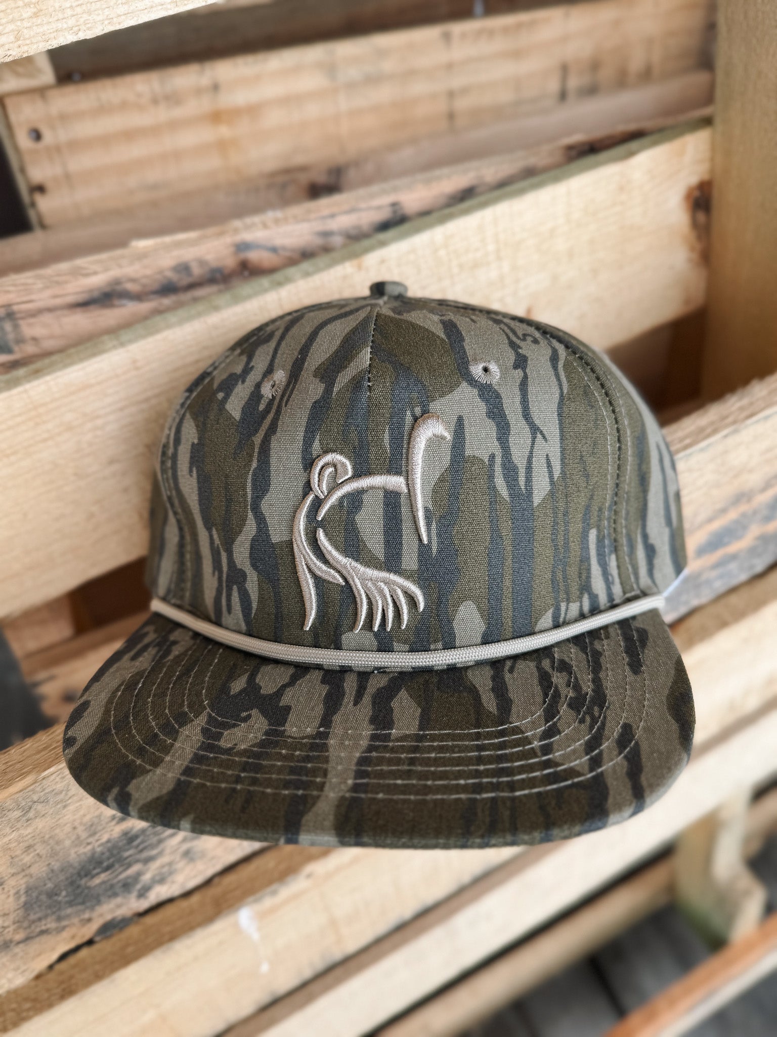 Ol' Tom X Lost Hat Goat Rope Cap in Mossy Oak Bottomland