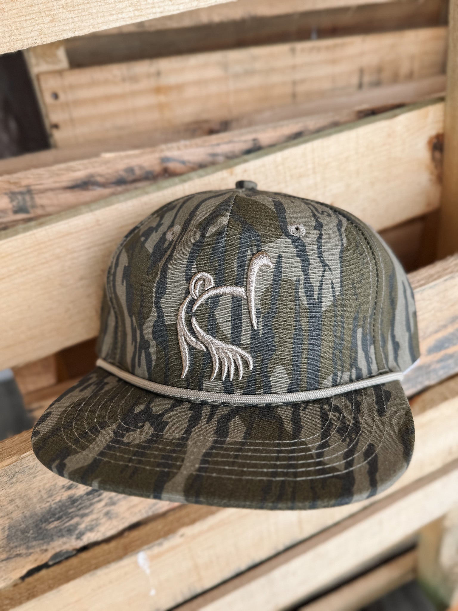 Ol' Tom X Lost Hat Goat Rope Cap in Mossy Oak Bottomland