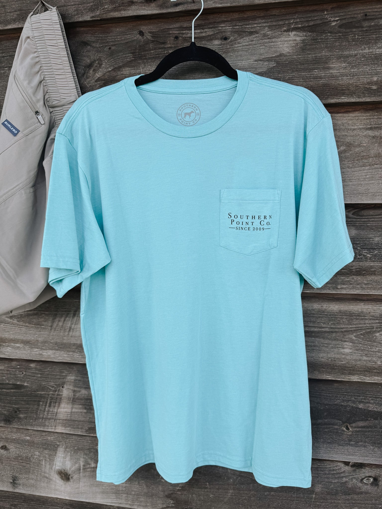 Southern Point Co. Greyton Detail T-Shirt in Pool Water