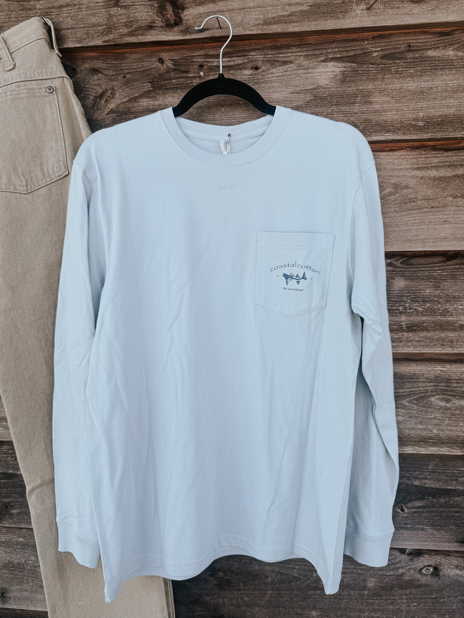 Coastal Cotton Fly Long Sleeve T-Shirt in Dawn Grey