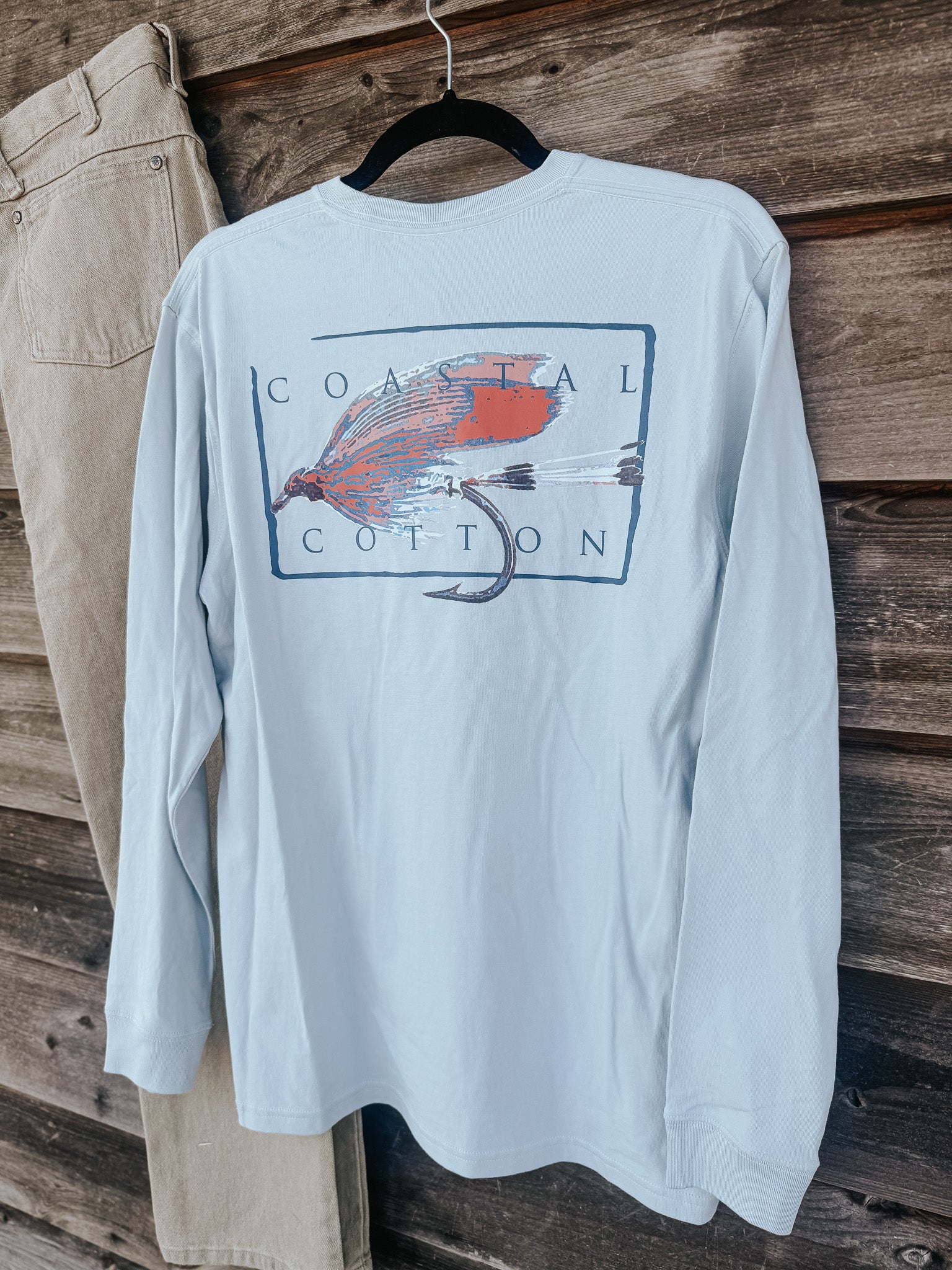 Coastal Cotton Fly Long Sleeve T-Shirt in Dawn Grey