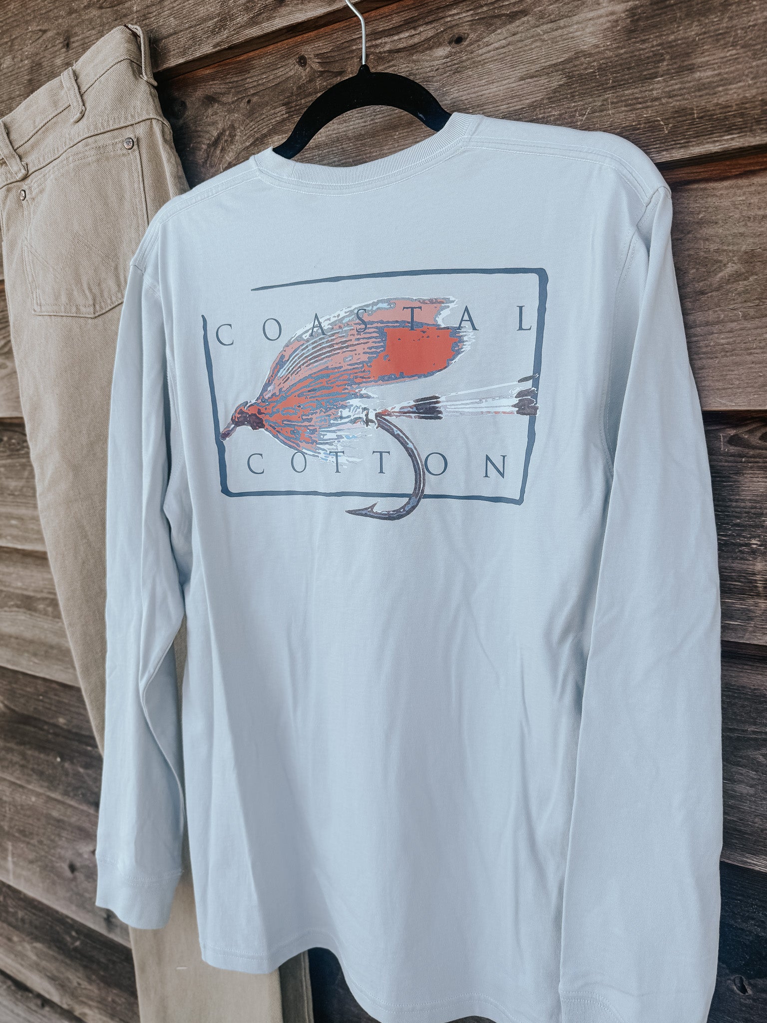 Coastal Cotton Fly Long Sleeve T-Shirt in Dawn Grey