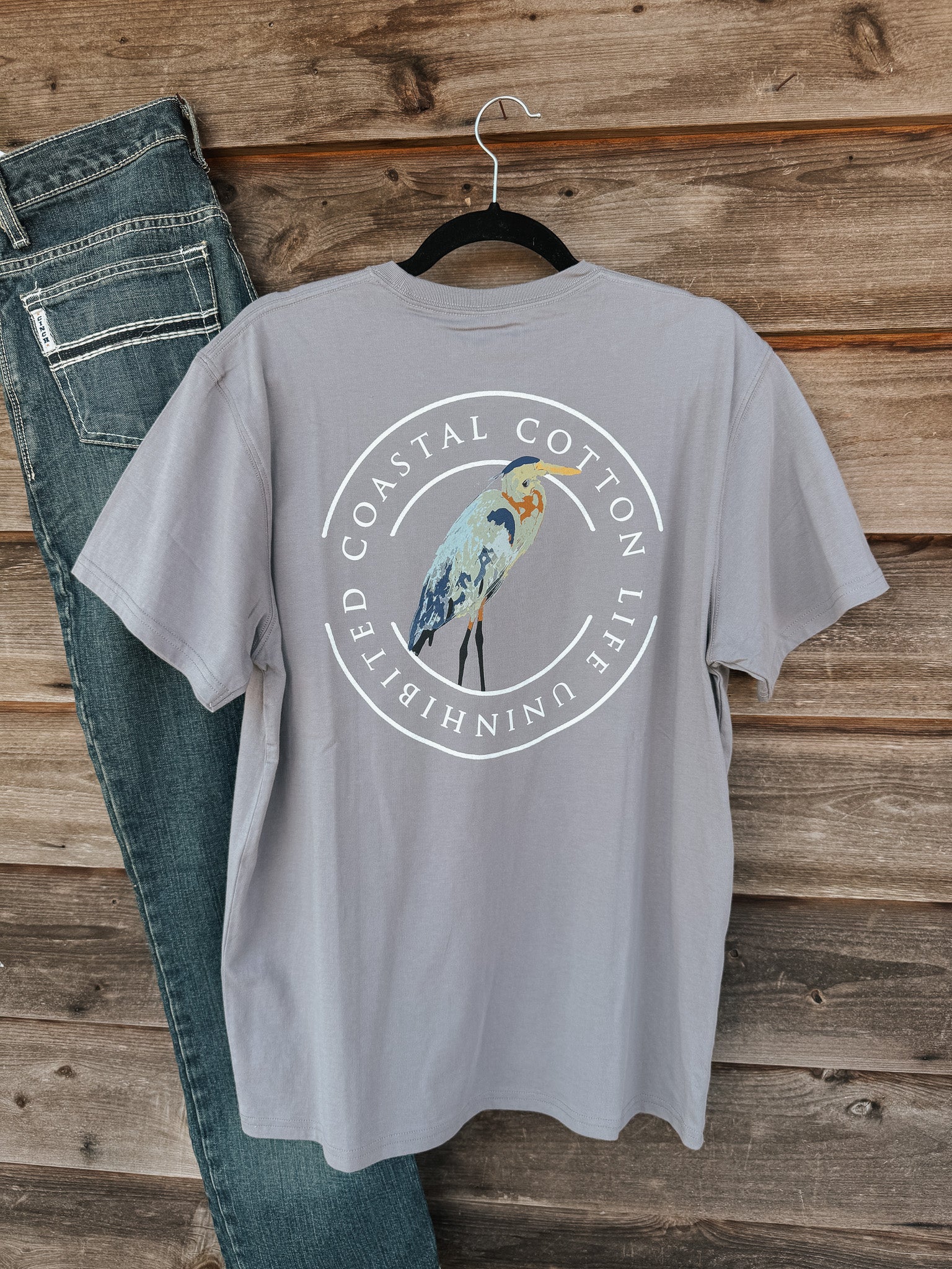 Coastal Cotton Heron T-Shirt in Eventide