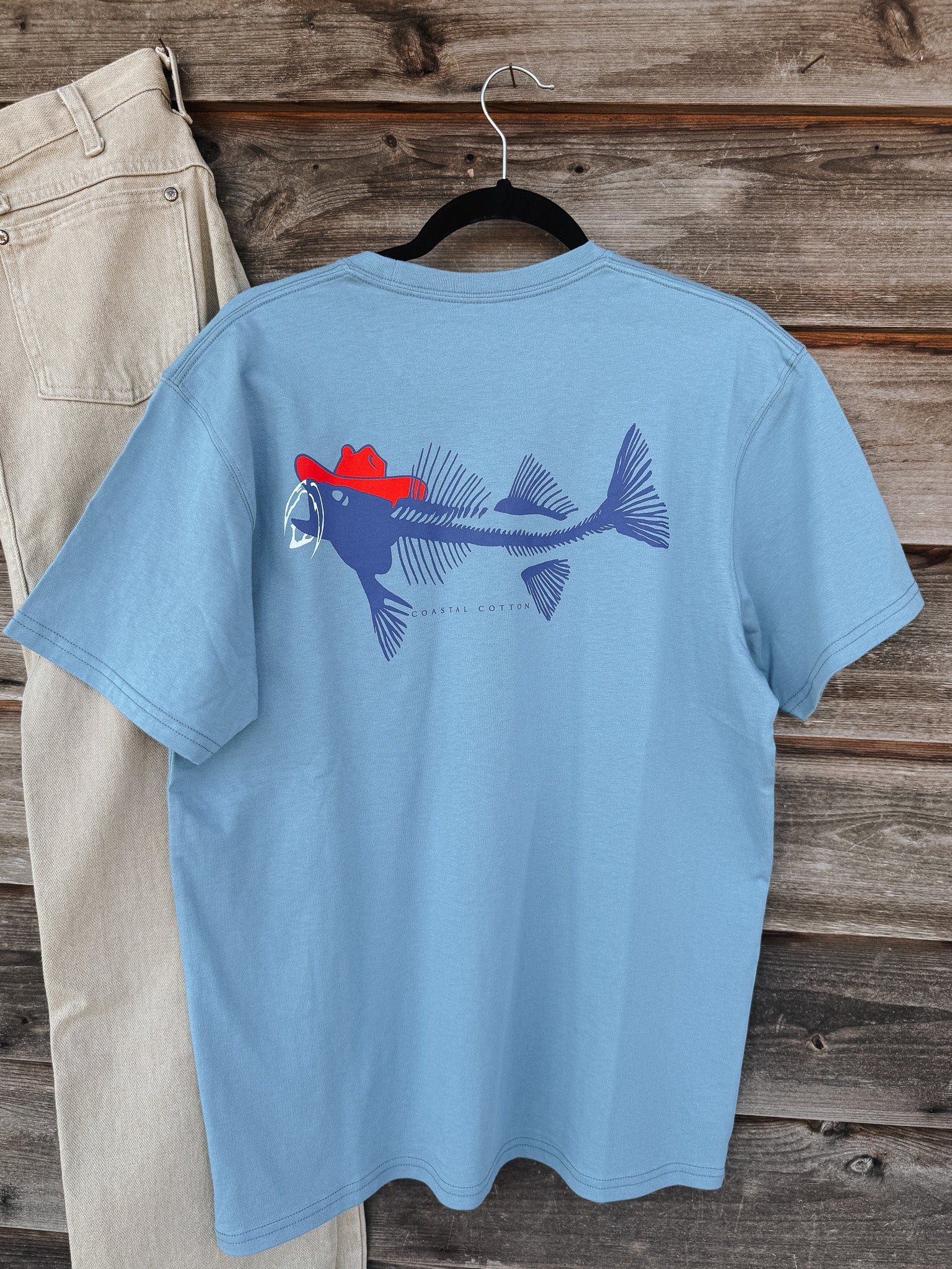 Coastal Cotton Oxford T-Shirt in Pacific