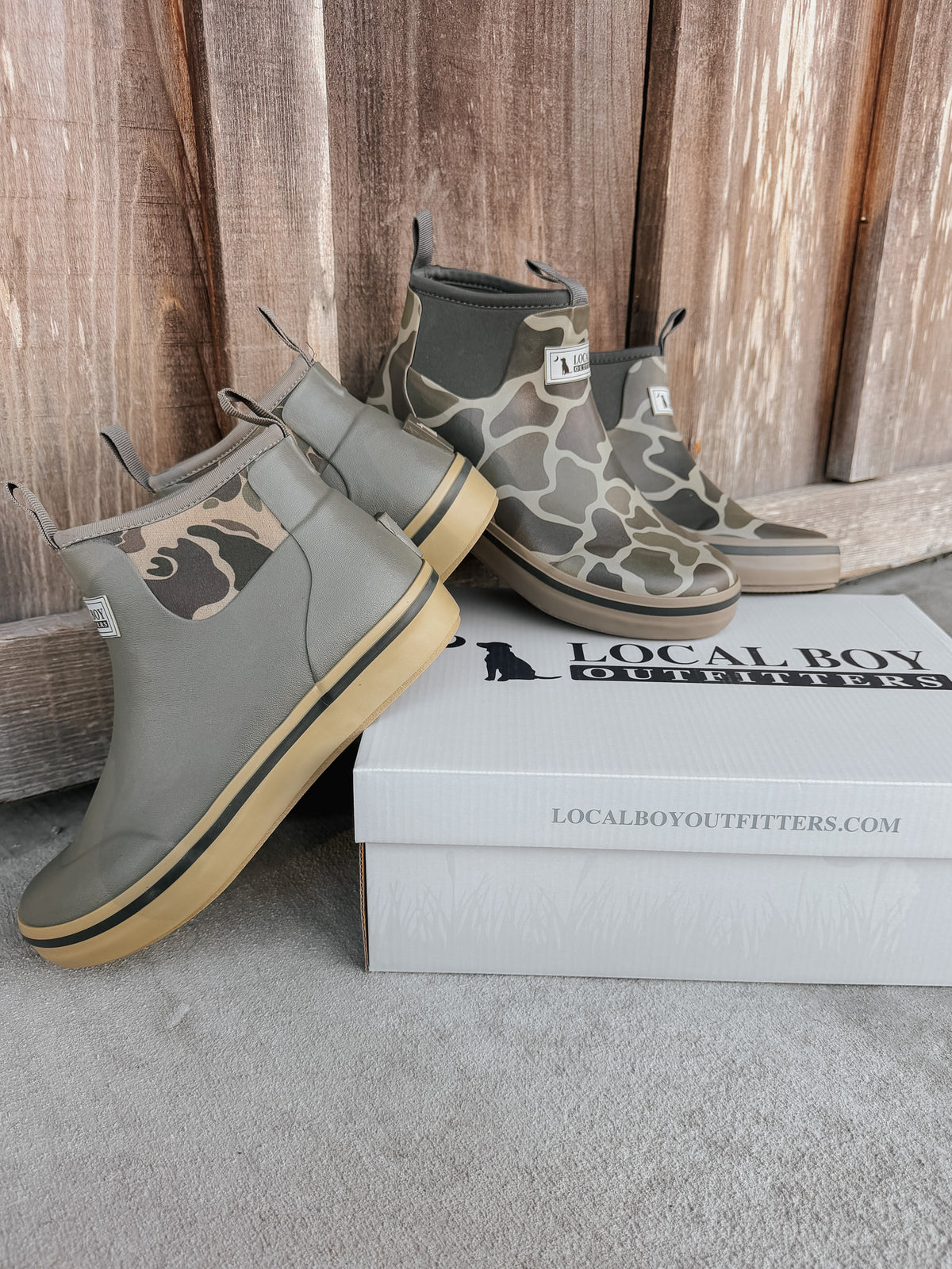 Local Boy | Men's Rubber Boots - Dark Olive/Retro Camo