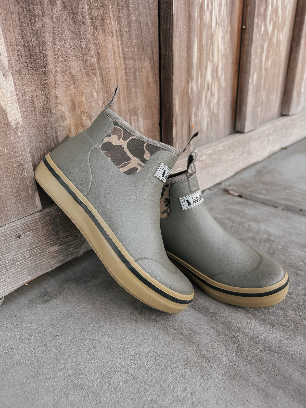 Local Boy | Men's Rubber Boots - Dark Olive/Retro Camo