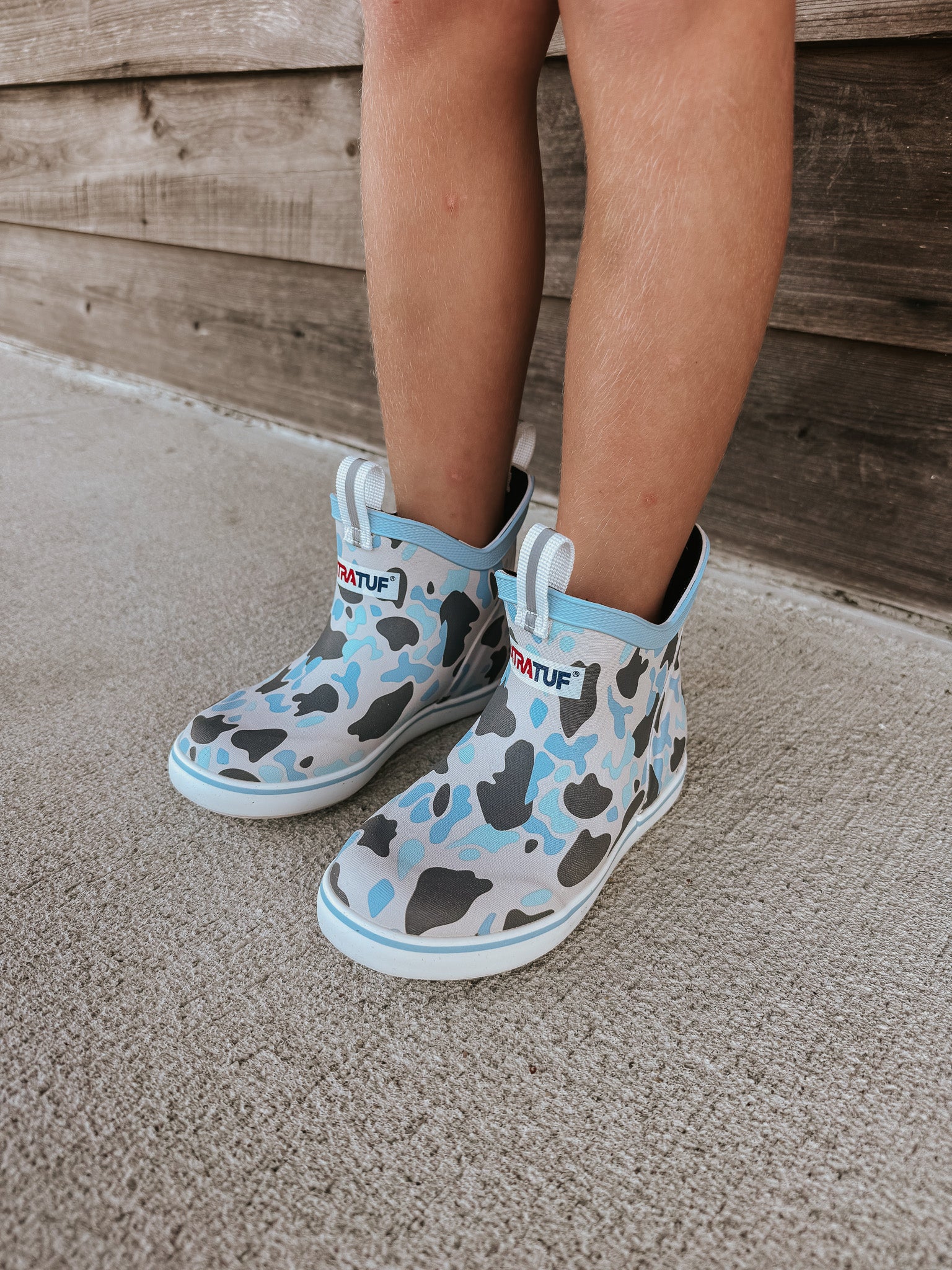 Little Kid's Xtratuf Ankle Deck Boots in Ice Duck Camo
