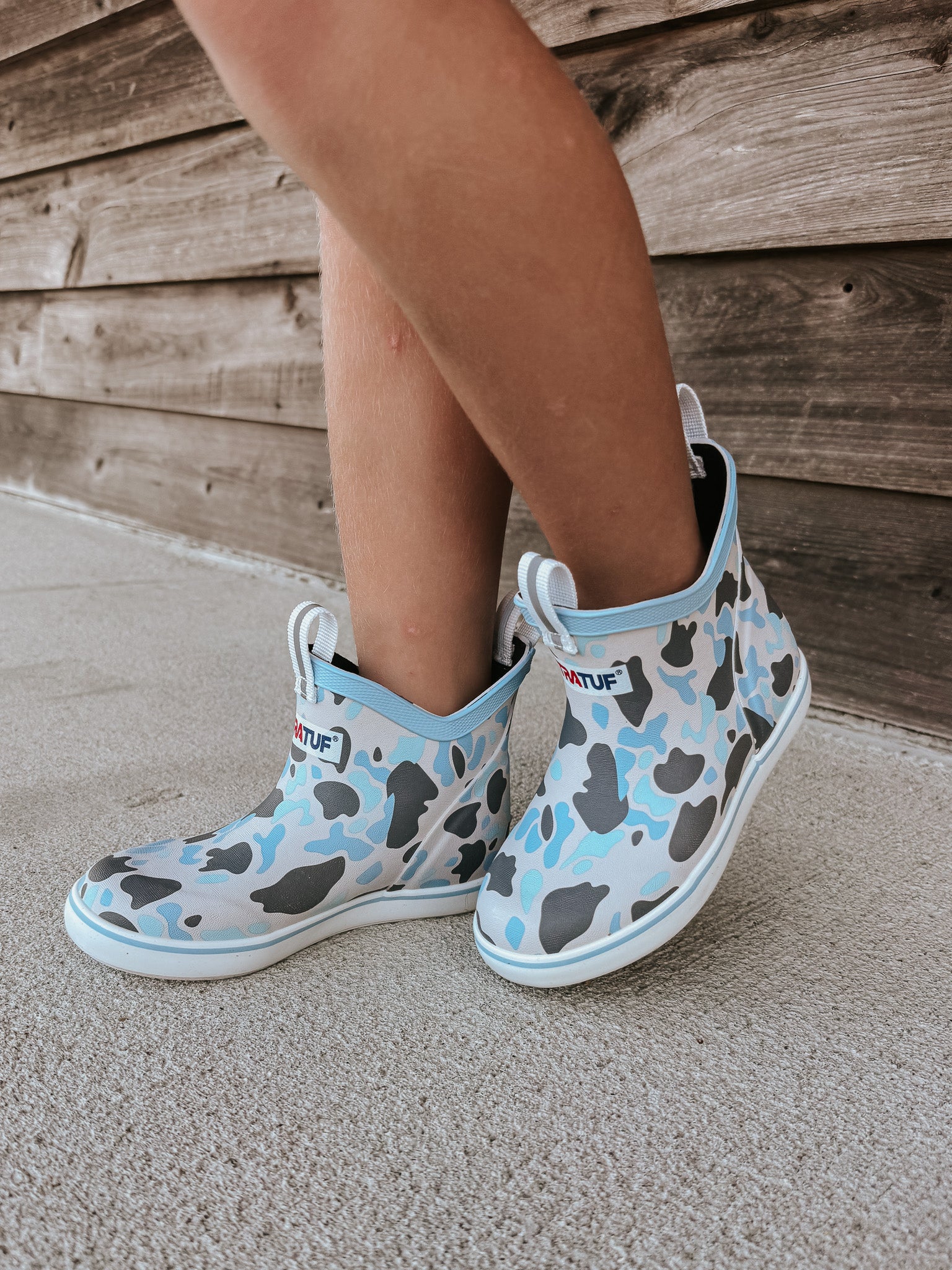 Little Kid's Xtratuf Ankle Deck Boots in Ice Duck Camo