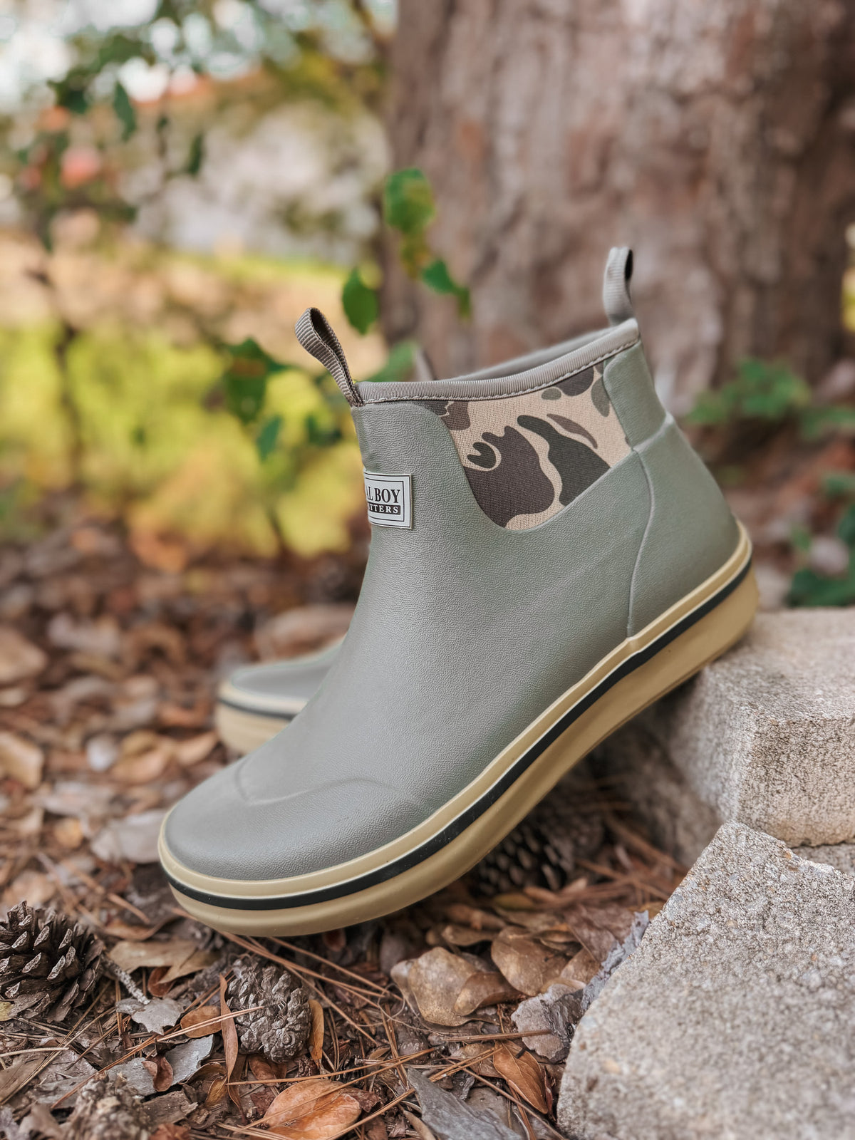 Local Boy | Men's Rubber Boots - Dark Olive/Retro Camo