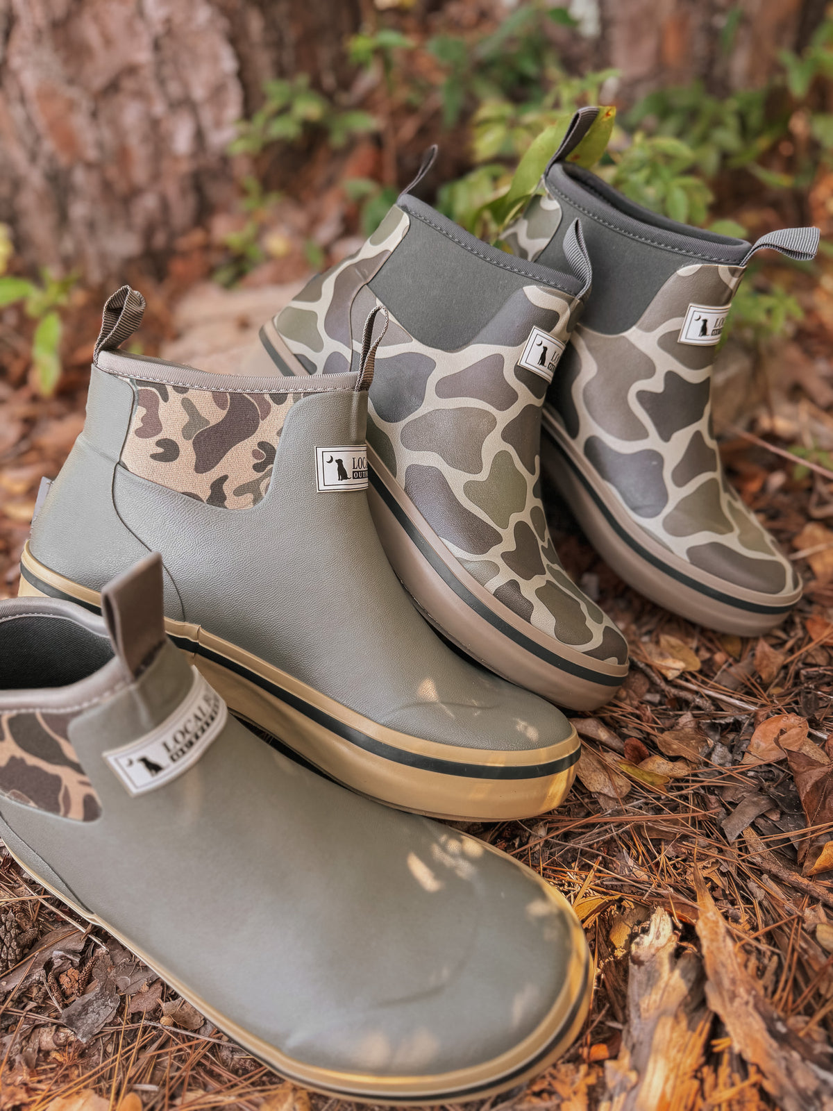 Local Boy | Men's Rubber Boots - Dark Olive/Retro Camo