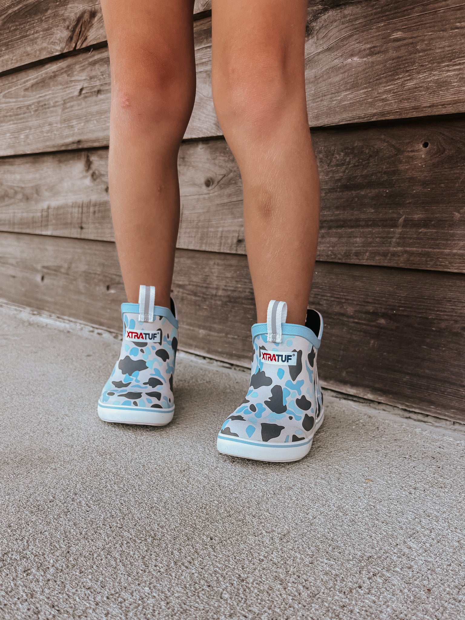 Little Kid's Xtratuf Ankle Deck Boots in Ice Duck Camo