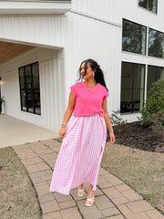 Courtside Views Dress in Pink - (Removal Sweater)