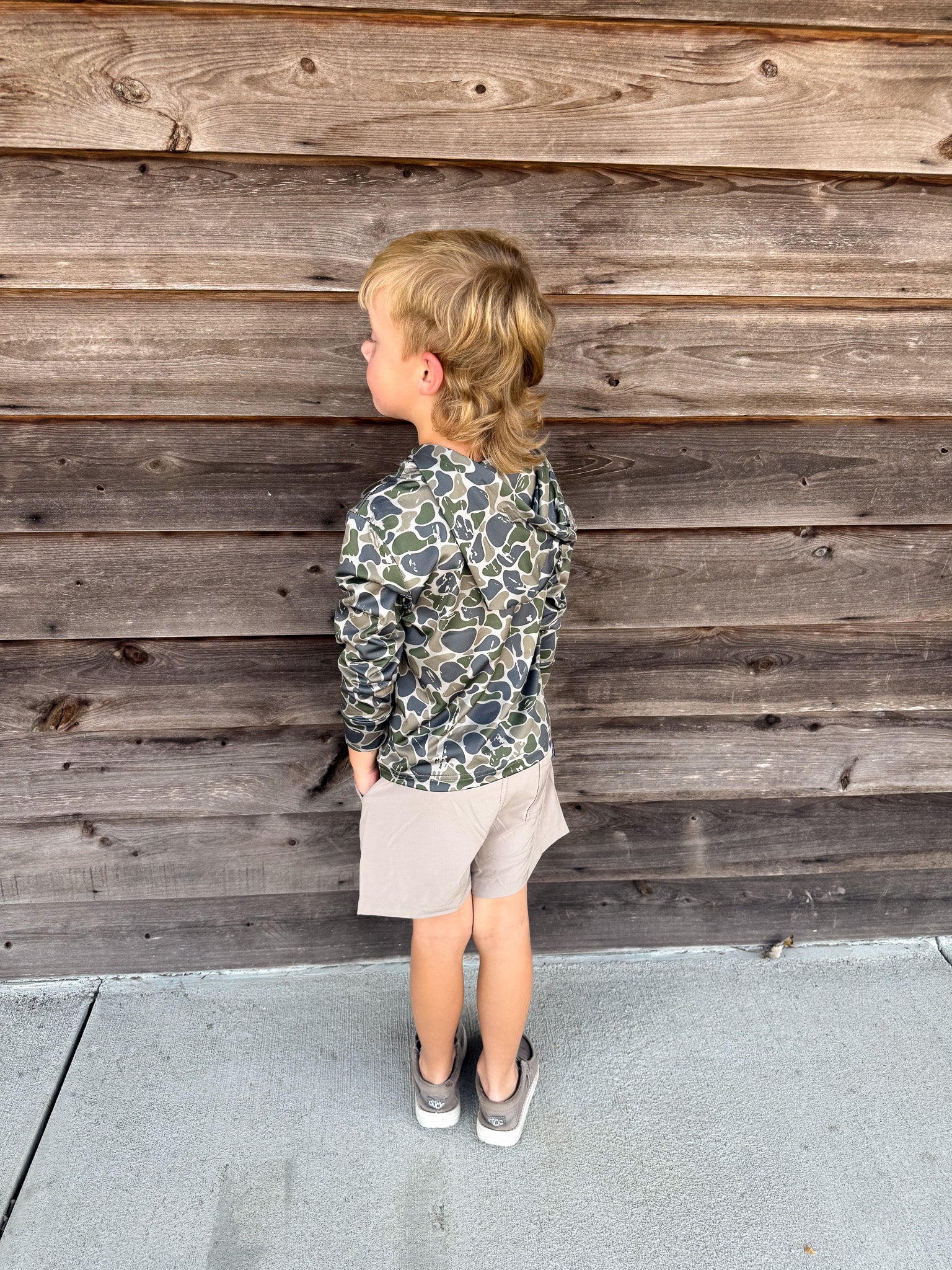 Youth Fieldstone Light Weight Hoodie in Backwoods Camo