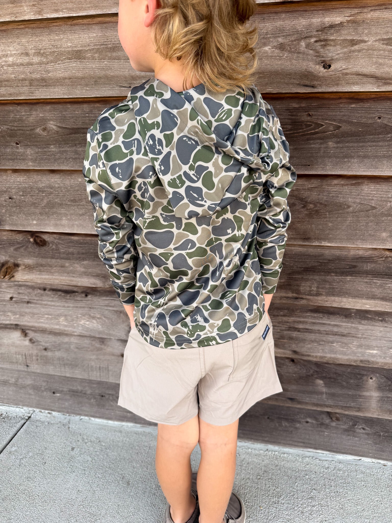 Youth Fieldstone Light Weight Hoodie in Backwoods Camo