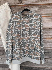 Coastal Cotton Camo Hoodie in Brown Duck Camo