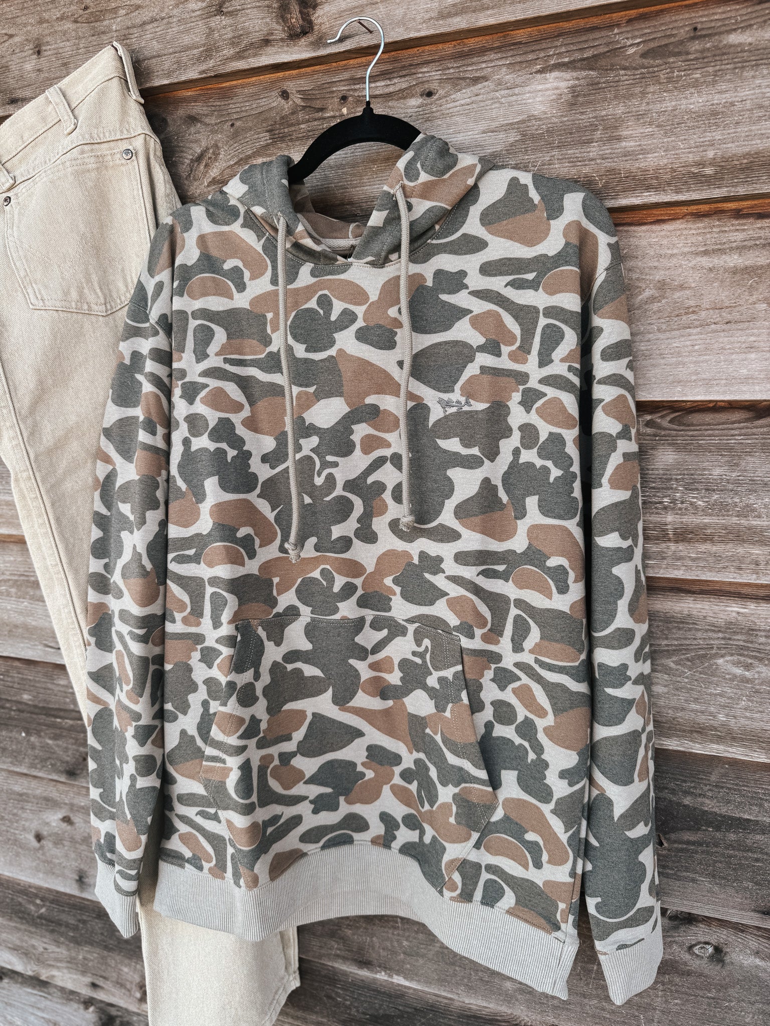 Coastal Cotton Camo Hoodie in Brown Duck Camo