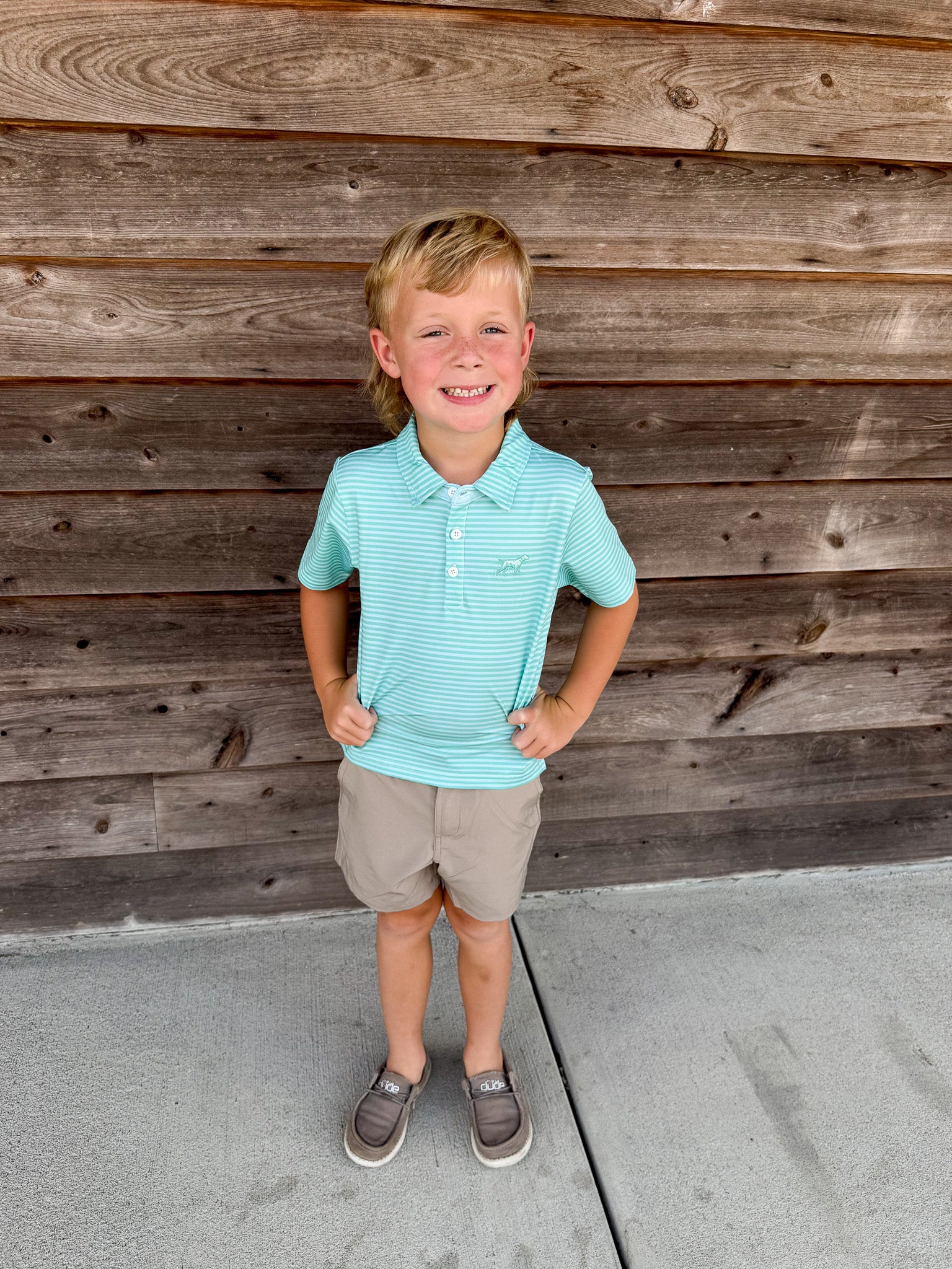 Youth Fieldstone Signature Performance Polo in Seafoam