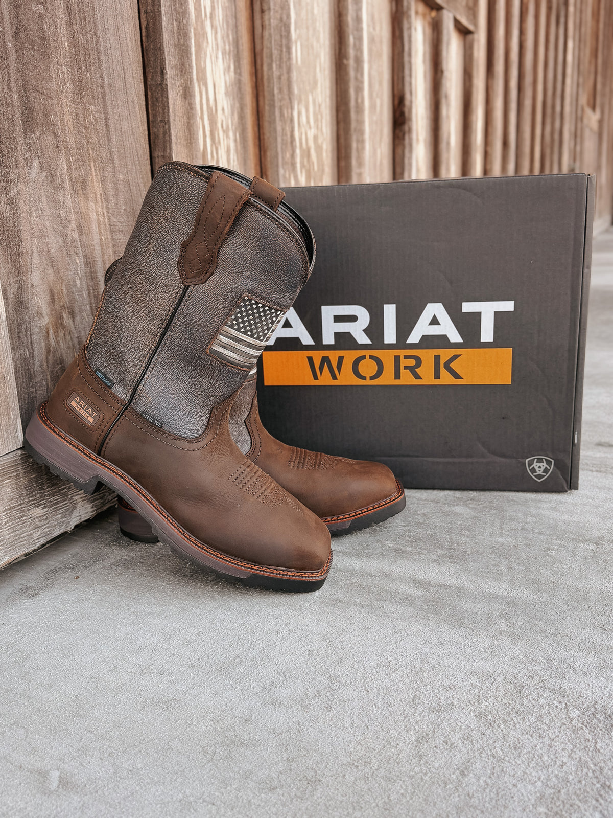 Ariat | Men's Activator Patriot Waterproof Square Steel Toe Work Boots