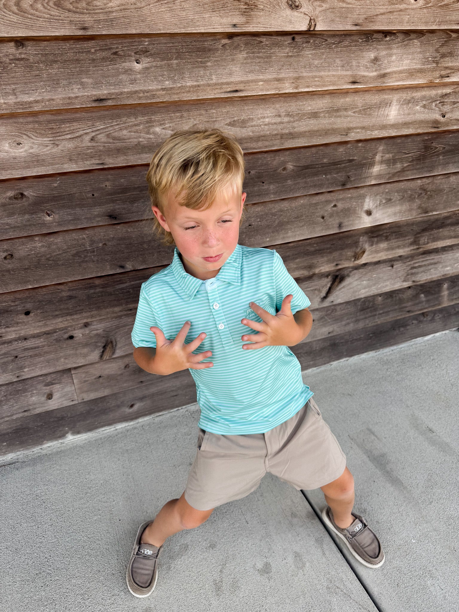 Youth Fieldstone Signature Performance Polo in Seafoam