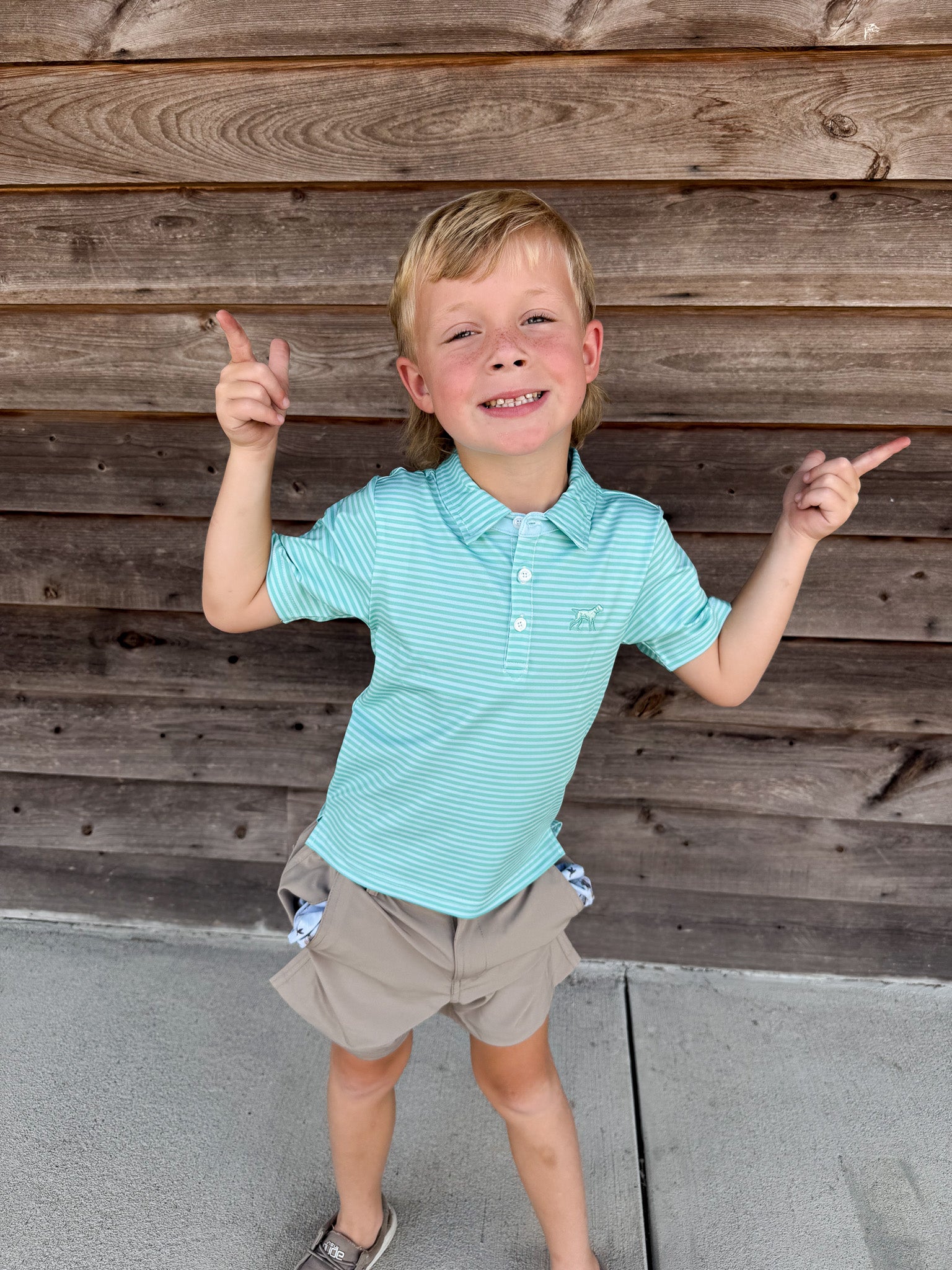 Youth Fieldstone Signature Performance Polo in Seafoam