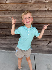 Youth Fieldstone Signature Performance Polo in Seafoam