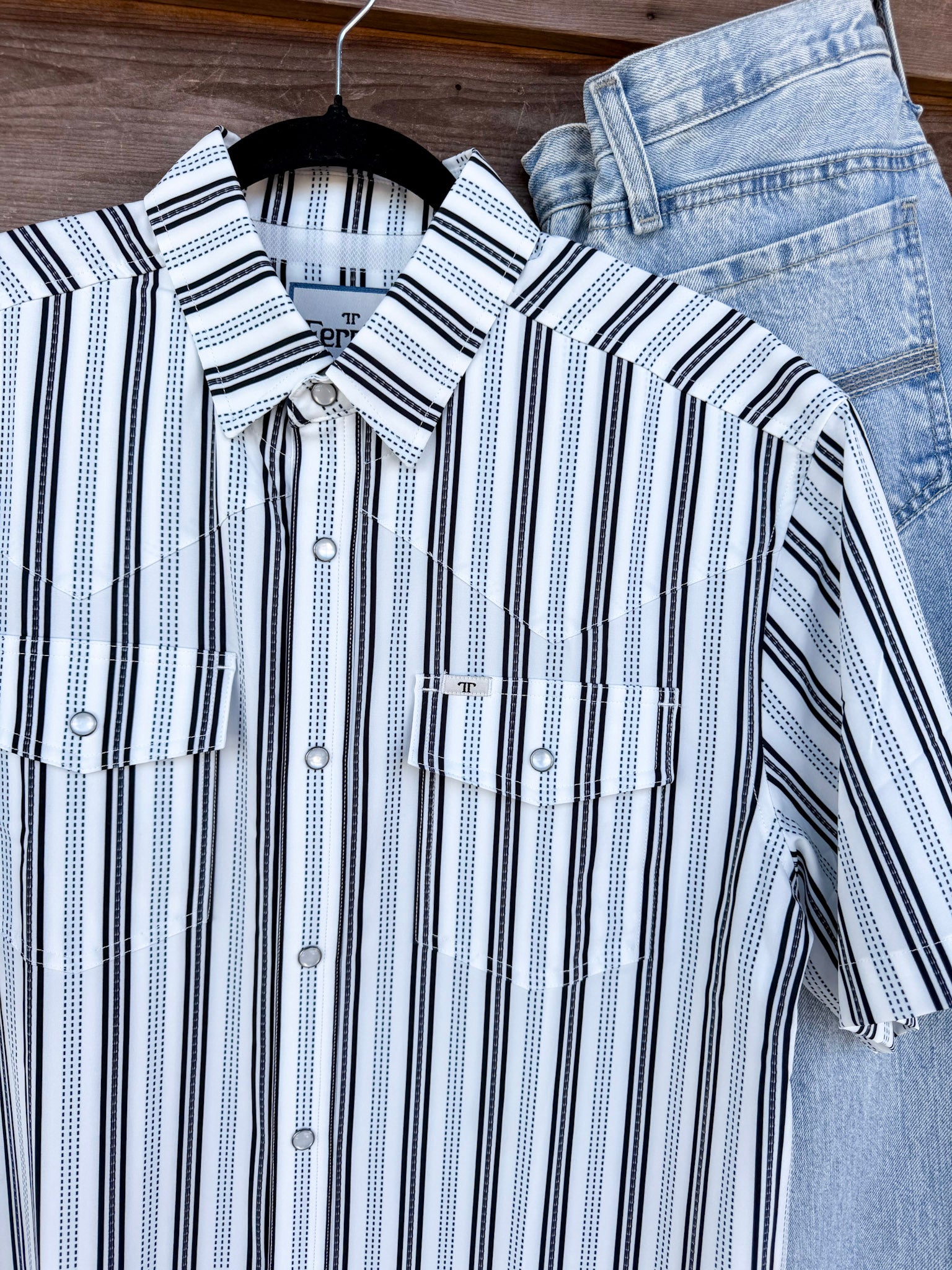 Ferrell The Jake in White - Short Sleeve Snap Shirt