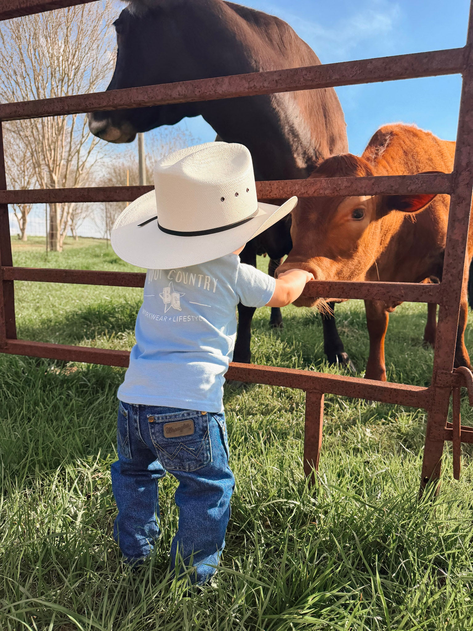 Youth Boot Country Tee in Blue