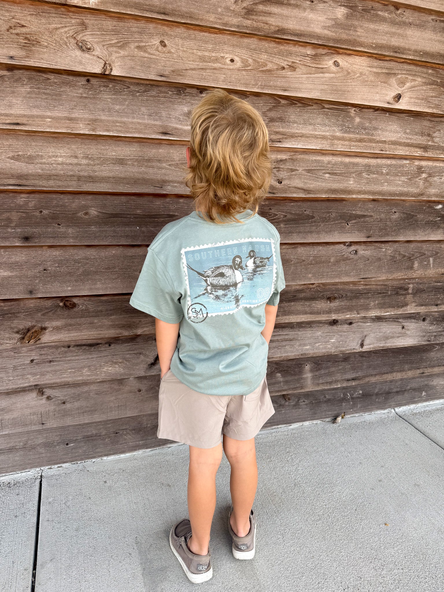 Youth Southern Marsh Duckstamp Pintail Tee in Burnt Sage