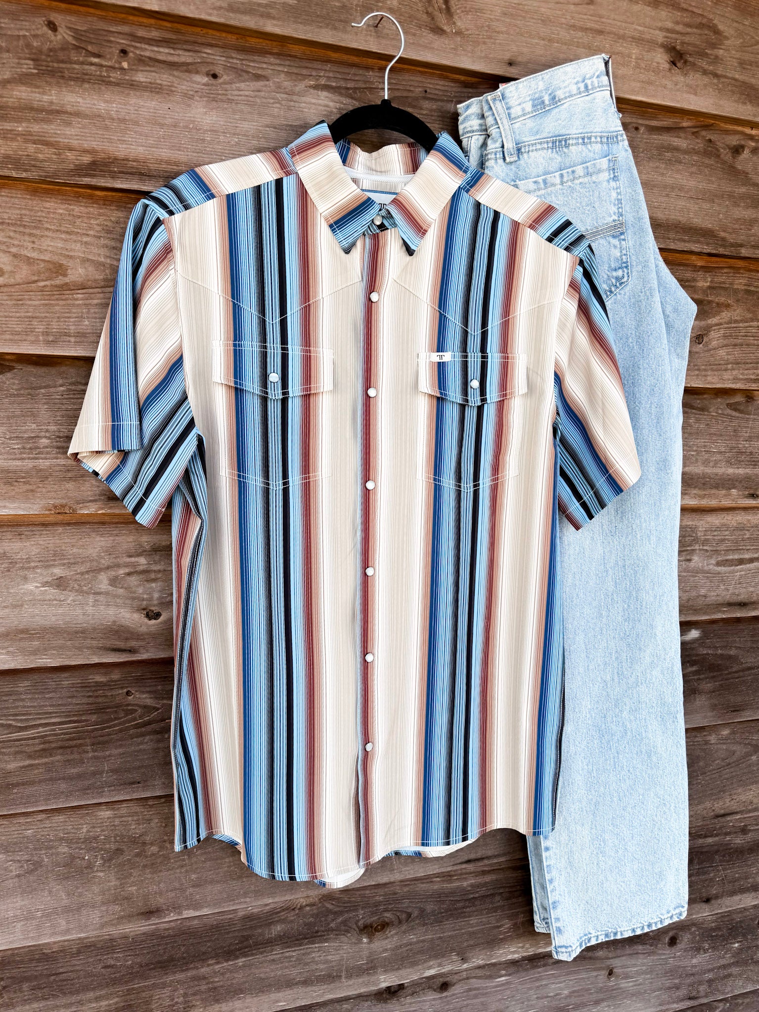 Ferrell The Harrison in Cream - Short Sleeve Snap Shirt
