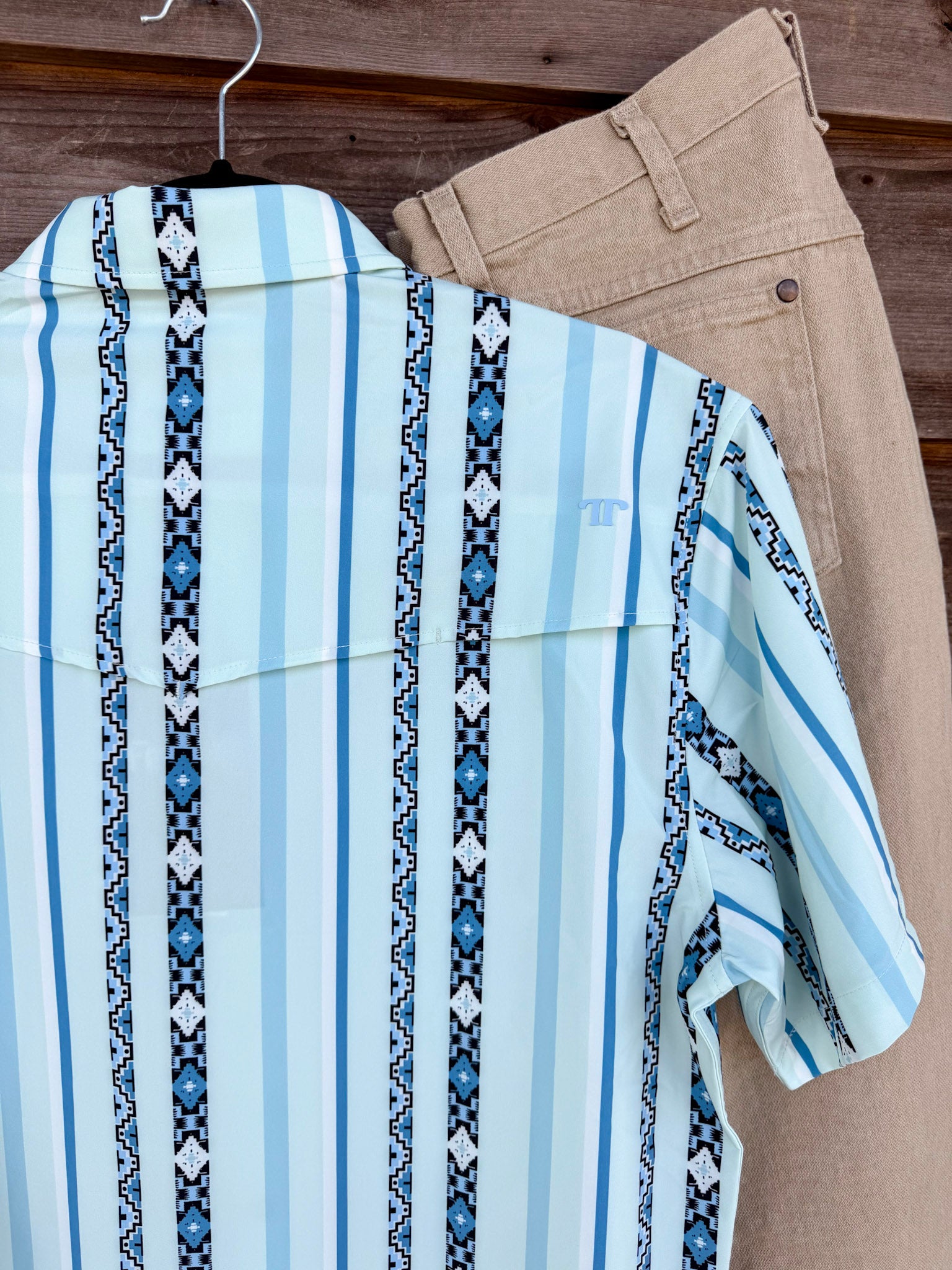 Ferrell The Post in Blue - Short Sleeve Snap Shirt