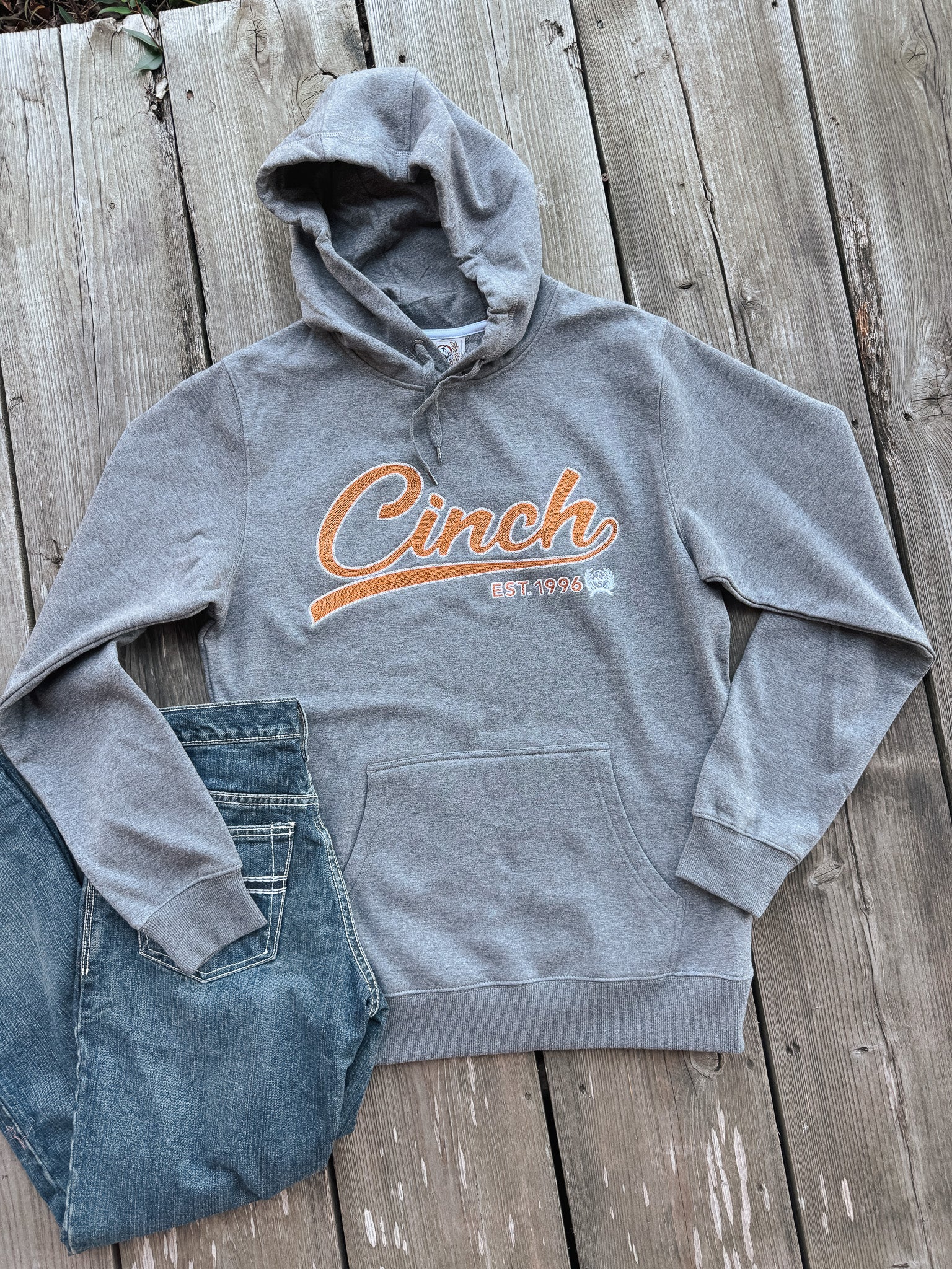 Men's Cinch Charcoal Grey Logo Hoodie
