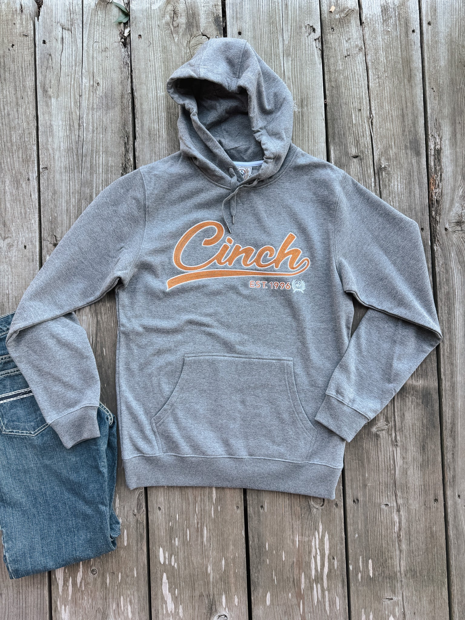 Men's Cinch Charcoal Grey Logo Hoodie
