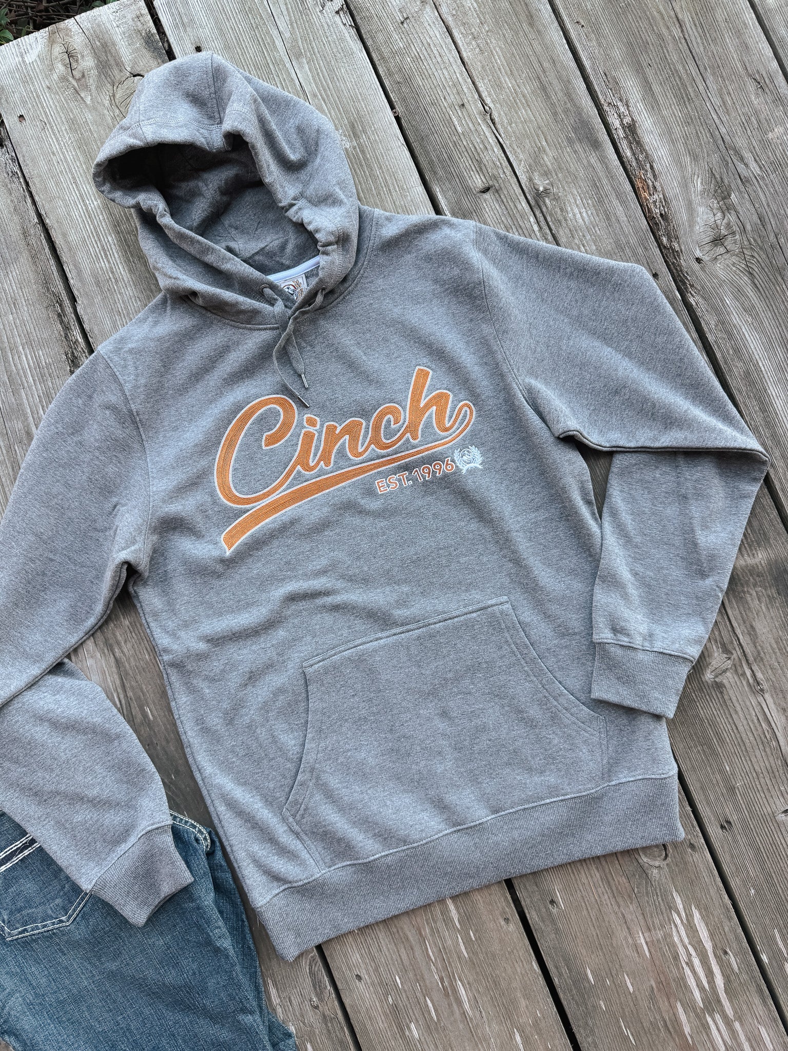 Men's Cinch Charcoal Grey Logo Hoodie