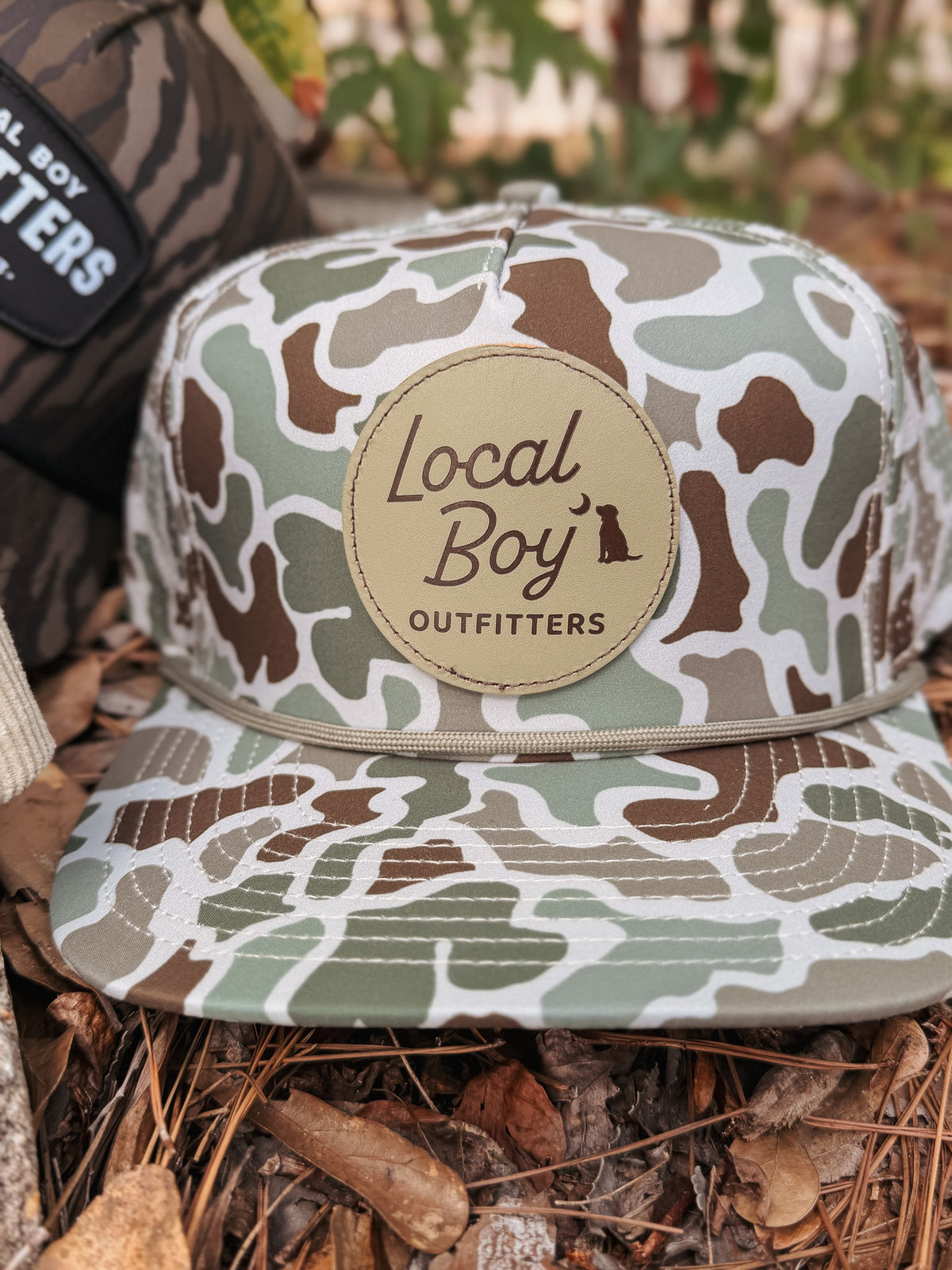 Local Boy | Modern Patch Perforated Rope Hat in Localflage Forest