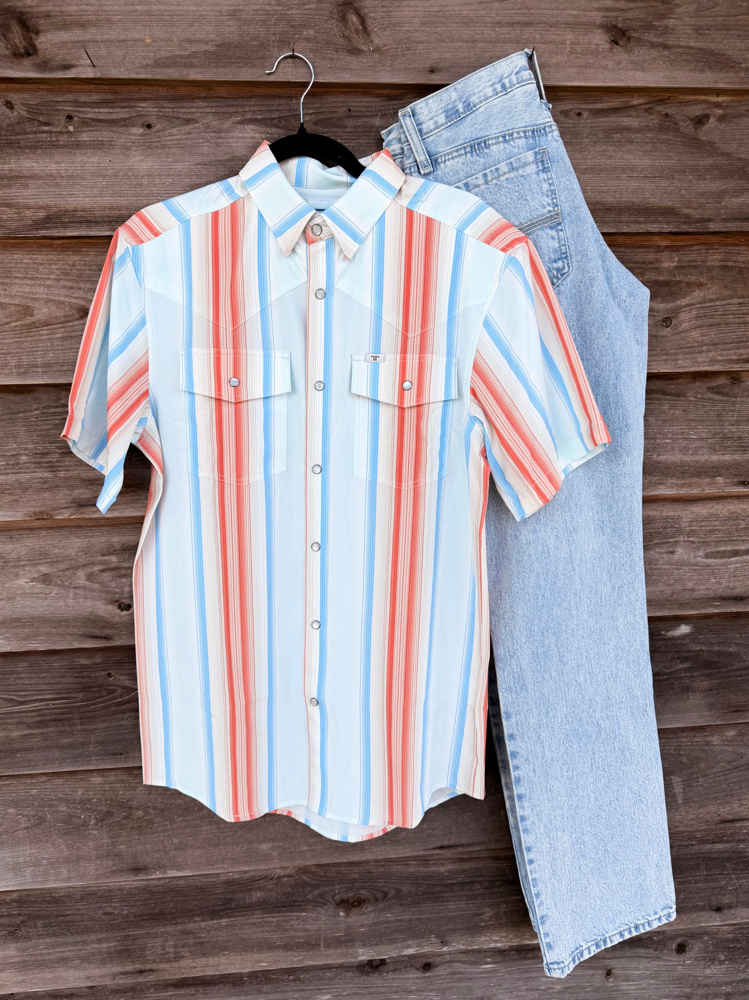 Ferrell The Harrison in Salmon - Short Sleeve Snap Shirt