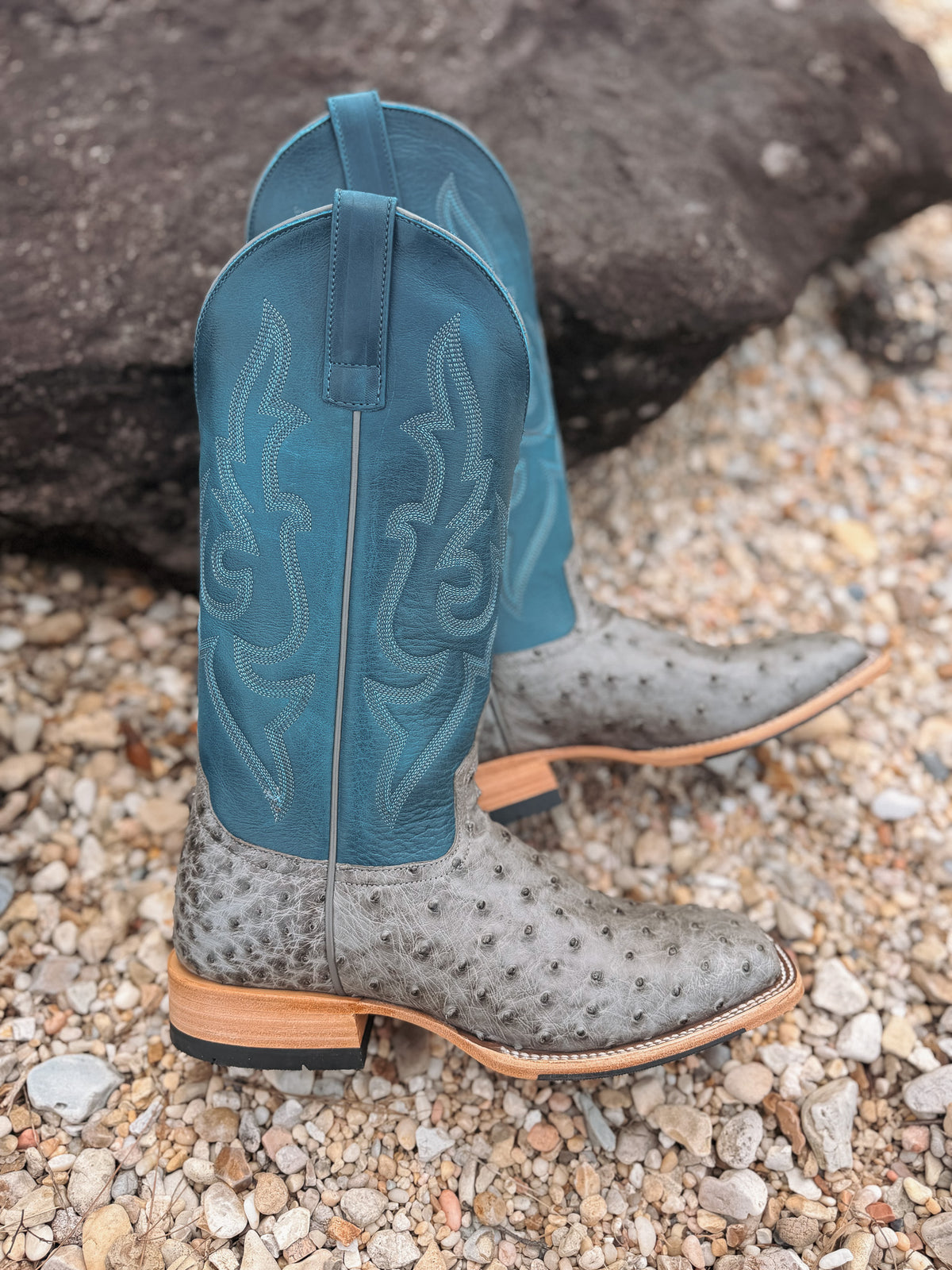 Horse Power | Men's Top Hand Serpentine Bruciato Full Quill Ostrich Boots