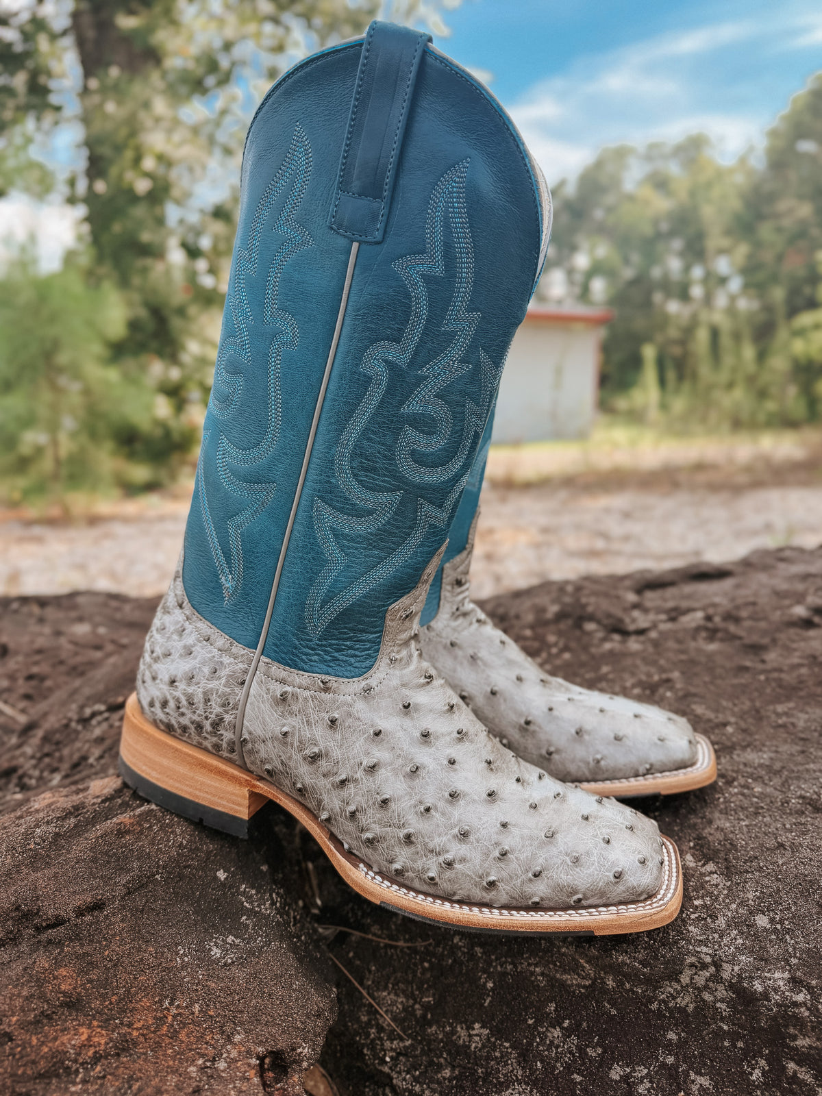 Horse Power | Men's Top Hand Serpentine Bruciato Full Quill Ostrich Boots