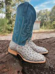 Horse Power | Men's Top Hand Serpentine Bruciato Full Quill Ostrich Boots