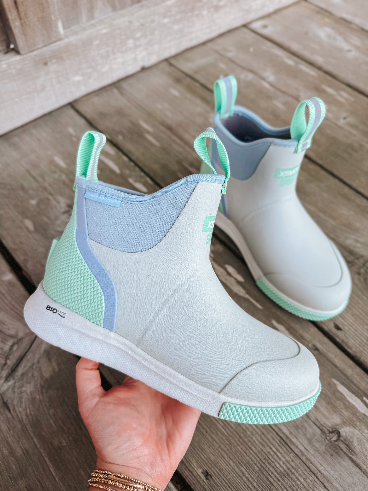 Women's Xtratuf 6 in Ankle Deck Boot Sport in Cloud Multi