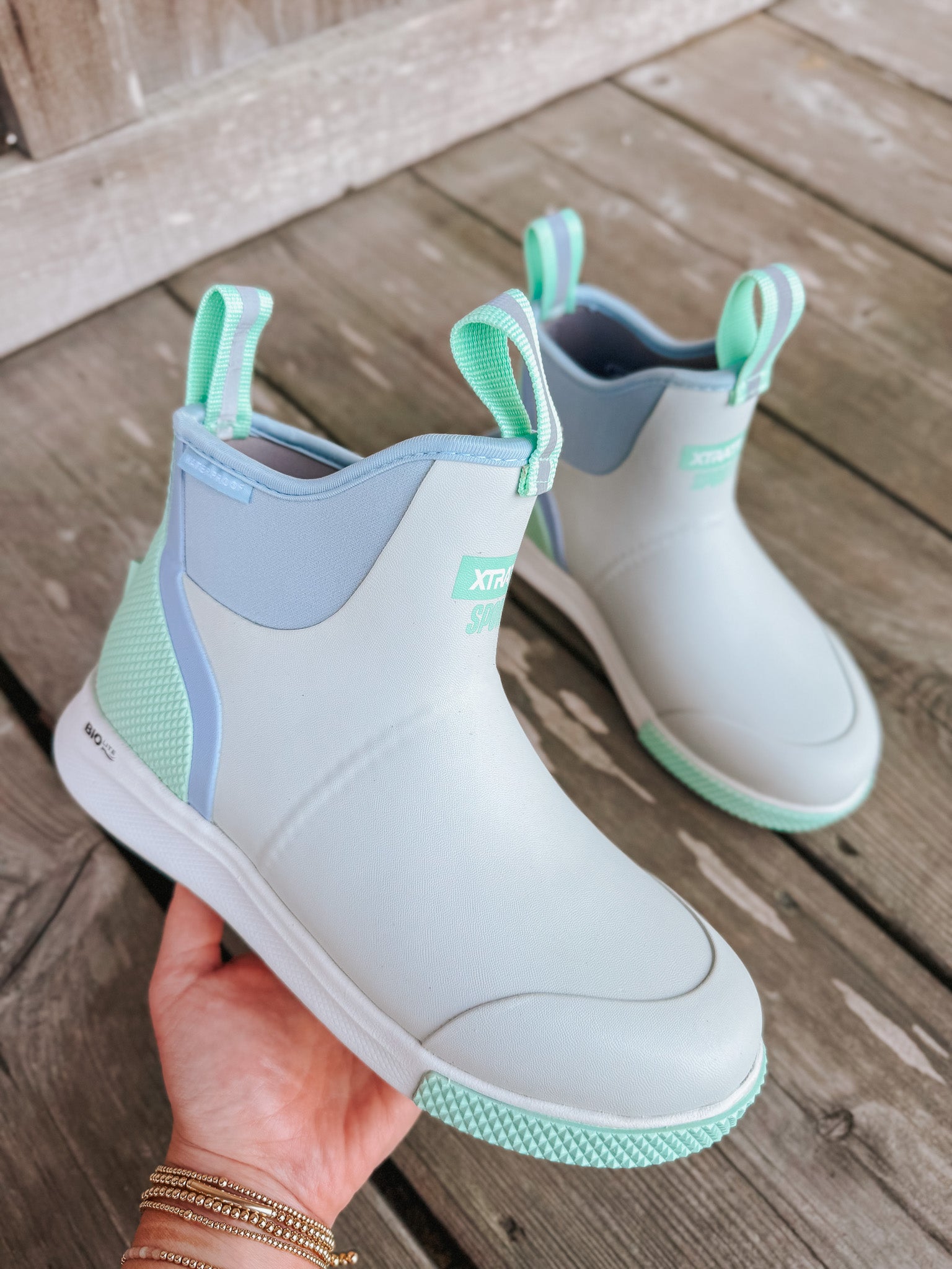 Women's Xtratuf 6 in Ankle Deck Boot Sport in Cloud Multi